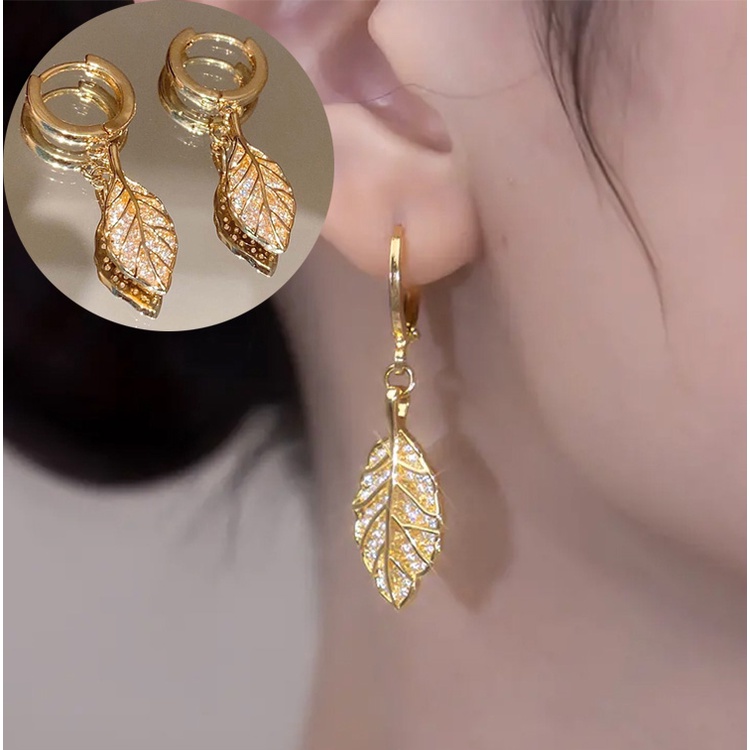 Bông Tai Bạc Hình Chiếc Lá Phong Cách Hàn Quốc Dễ Phối Đồ Thời Trang Cho Nữ