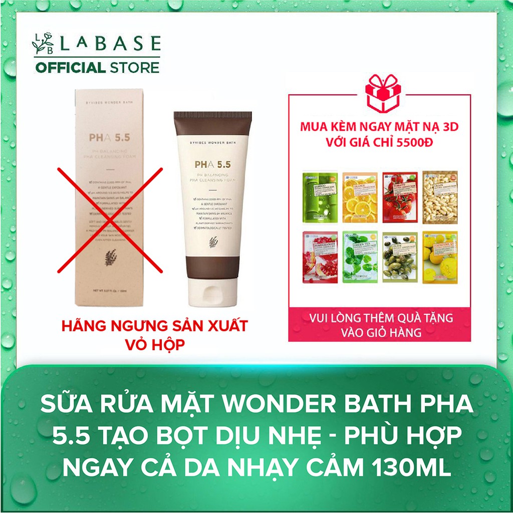 Sữa rửa mặt Wonder Bath PHA 5.5 tạo bọt dịu nhẹ - phù hợp ngay cả da nhạy cảm 130ml