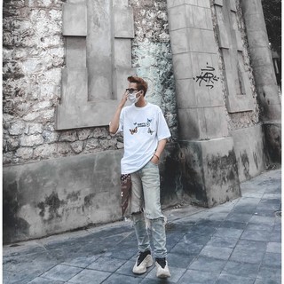 Áo thun tay lỡ nam nữ Butterfly Dirty Coins, Áo phông form rộng unisex