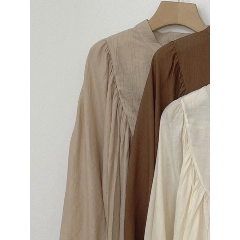 Áo sơ mi babydoll Oversize tay bồng nhẹ nhàng