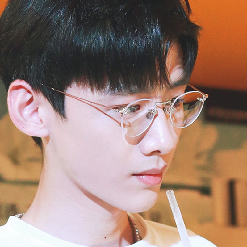 Kính mắt JIUERBA gọng oval siêu nhẹ chống tia bức xạ thời trang cho nam và nữ
