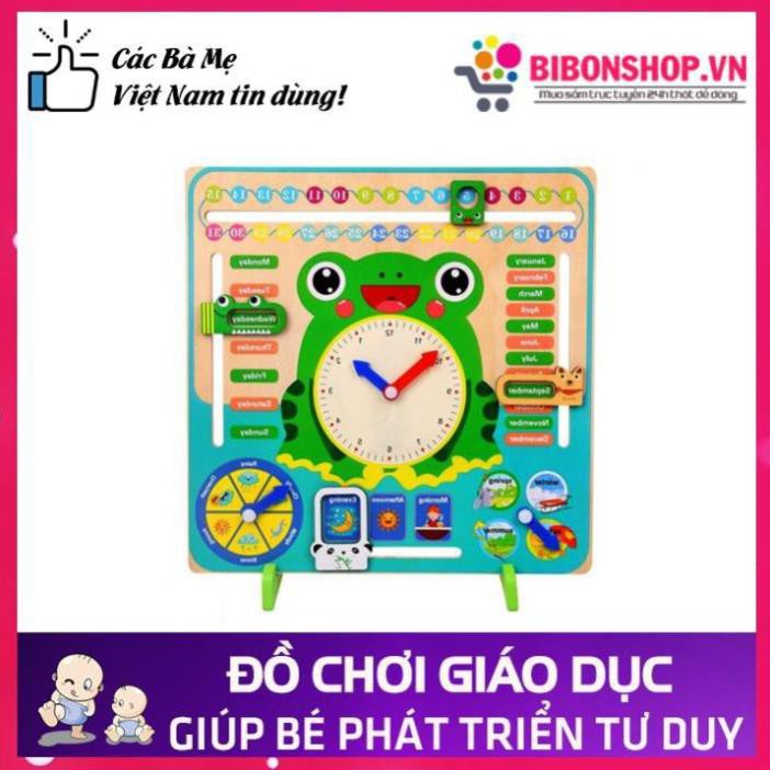 Đồ Chơi Trẻ Em Đồng Hồ Gỗ Đa Năng Giúp Bé Học Tiếng Anh