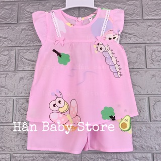 Bộ lanh/tole loại 1 cho bé gái 6-23kg