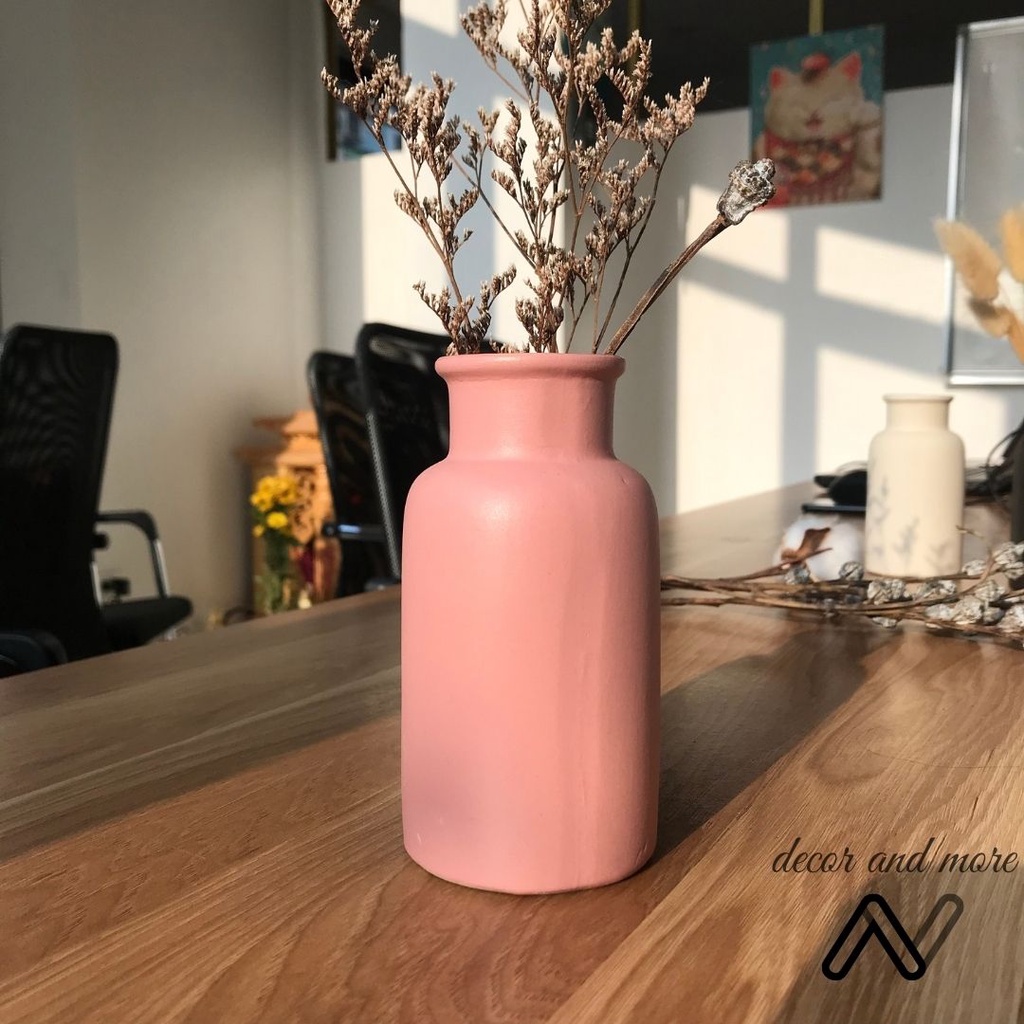 Lọ hoa gốm sứ Bát Tràng, bình gốm cao cấp trang trí nhà cửa decor chụp ảnh