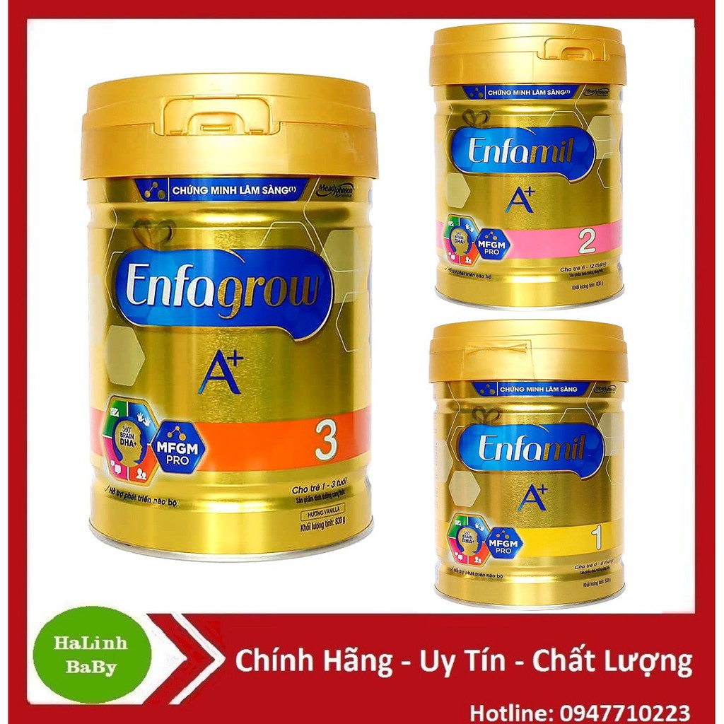  Sữa Enfagrow A+ 3,4, Enfamil a+ 1,2 830g ( Date 2023 )