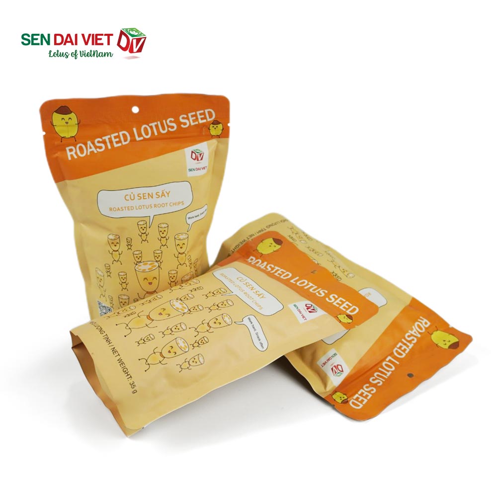 [Thùng 28 Gói]Củ Sen Sấy-Không Đường, Ăn Vặt Không Lo Tăng Ký-Sen Đại Việt-Gói 35g-Date Mới Nhất.