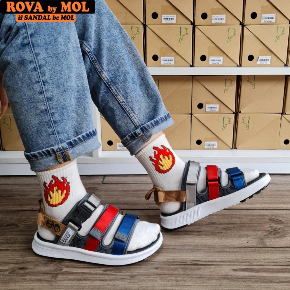 VIP Giày sandal couple nam nữ 3 quai ngang có quai hậu tháo rời hiệu Rova dùng mang đi học đi biển du lịch RV3408R