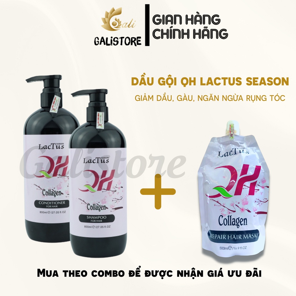 Dầu gội đầu ngăn rụng tóc QH Lactus season dầu gội da dầu, ngăn gàu - Galistore