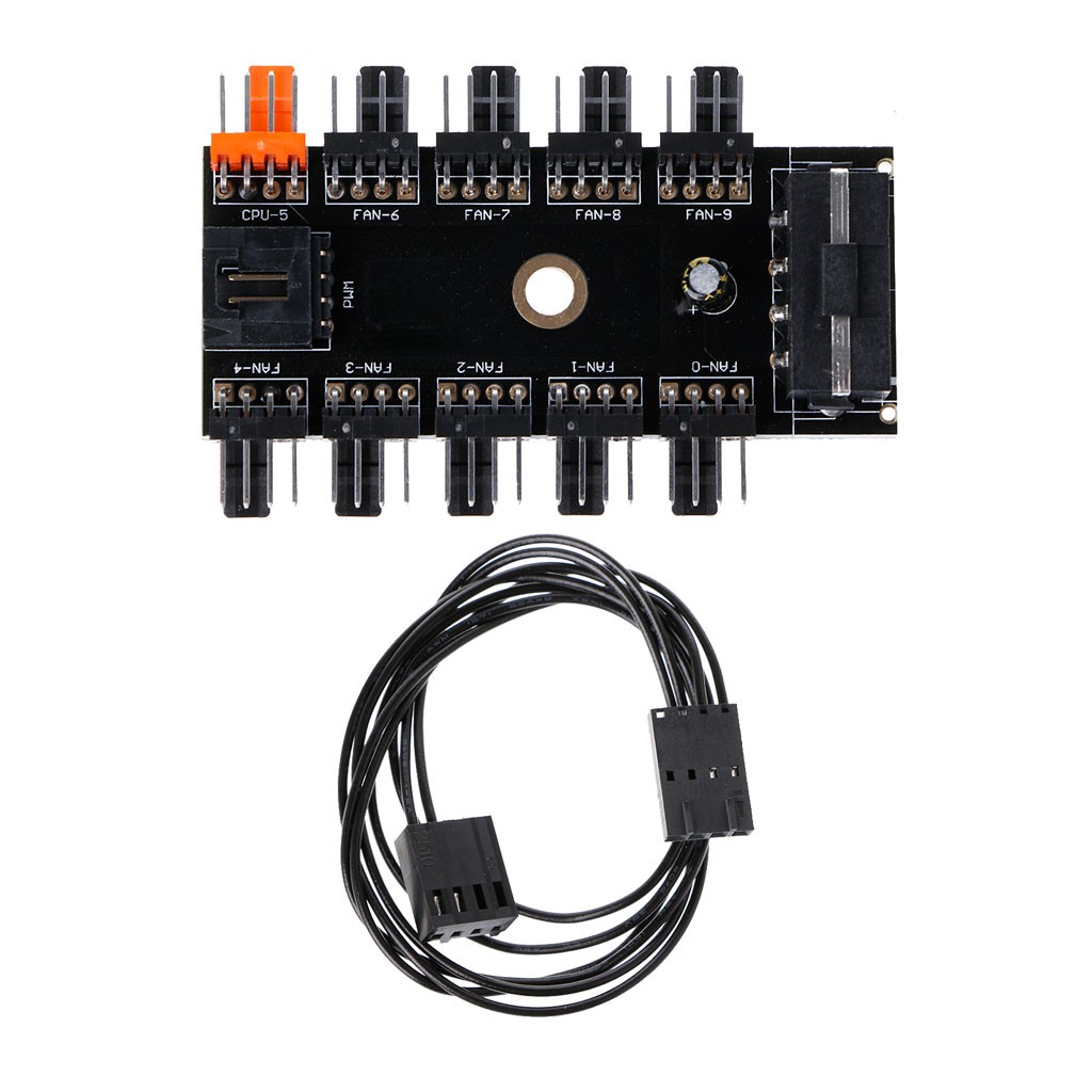 Bộ chuyển đổi quạt tản nhiệt IDE Molex 1 sang 10 cổng 4-Pin 12V