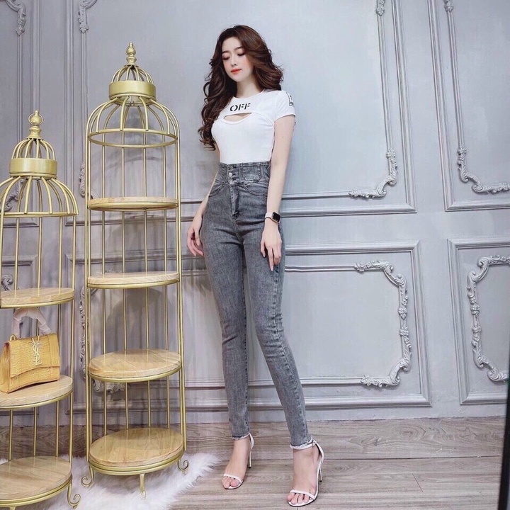 Quần jean nữ lưng cao ống ôm đứng không rách gối có quần ống loe . jeans co dãn 4 chiều nhiều mẫu mới.có bigsize.