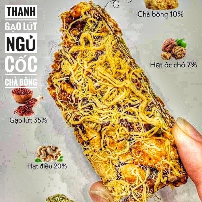 Thanh gạo lứt chà bông mix hạt dinh dưỡng, granola nhiều chà bông gà, mặn mặn, ngọt ngọt, ăn kiêng, giảm cân 250g, 500g