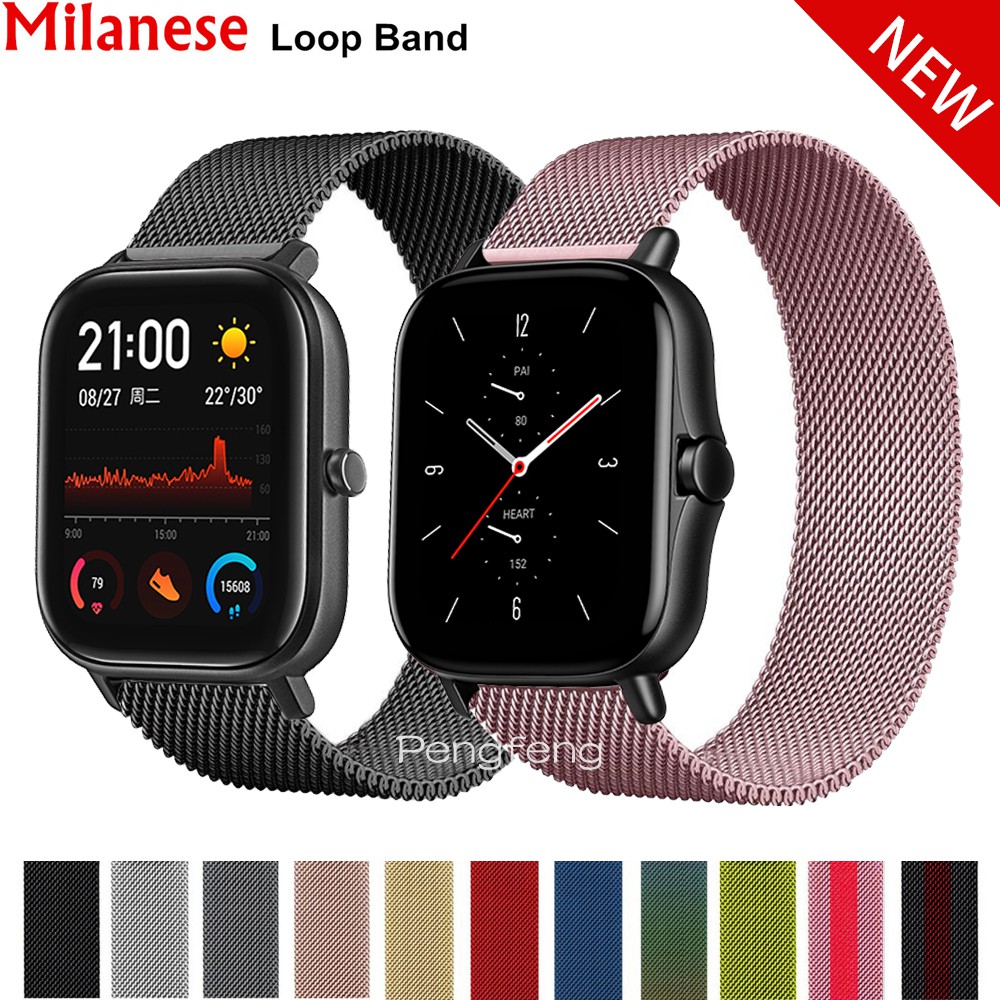 Dây đeo inox milanese cho đồng hồ thông minh for Xiaomi Huami Amazfit GTS / GTS 3 2 2e 2mini