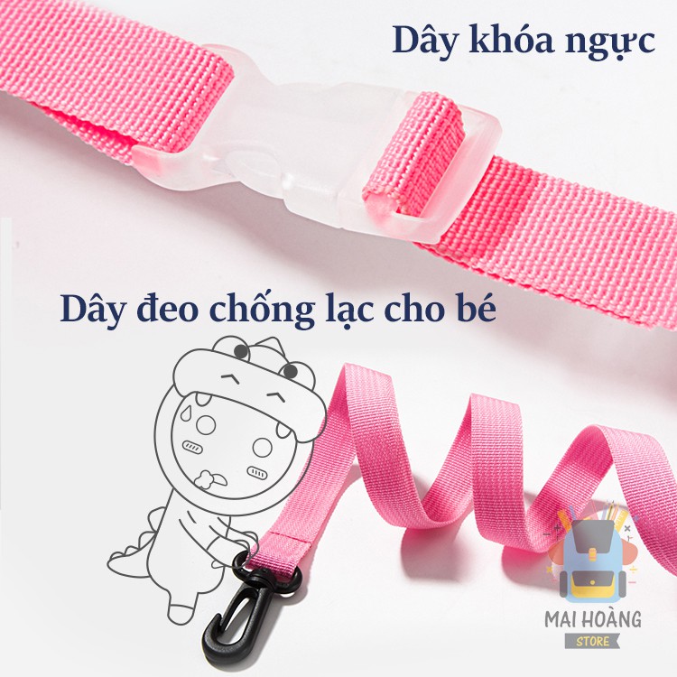 Balo cho bé đi mẫu giáo, nhiều ngăn, có dây chống lạc, chất liệu nhẹ, an toàn với trẻ nhỏ, phù hợp 1 - 7 tuổi