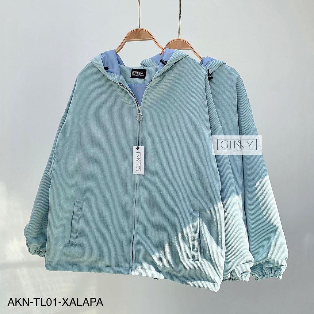 Áo Khoác Nhung Tăm Ulzzang 2 Lớp | Có Mũ | Form Rộng | GinHouse shop