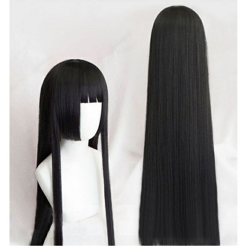 [Sẵn] Wig/tóc giả cosplay Jabami Yumeko mái hime - Học viện đỏ đen - Kakegurui màu đen [Miu Cosplay]