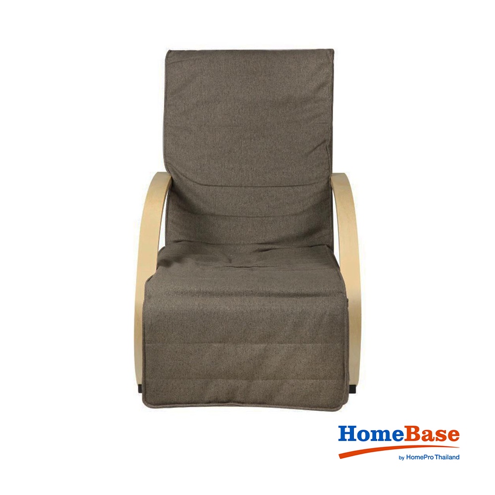 HomeBase FURDINI Ghế bành bằng gỗ bạch đàn có thể tháo rời để vệ sinh và điều chỉnh độ cao W67xH113xD97cm màu nâu đen