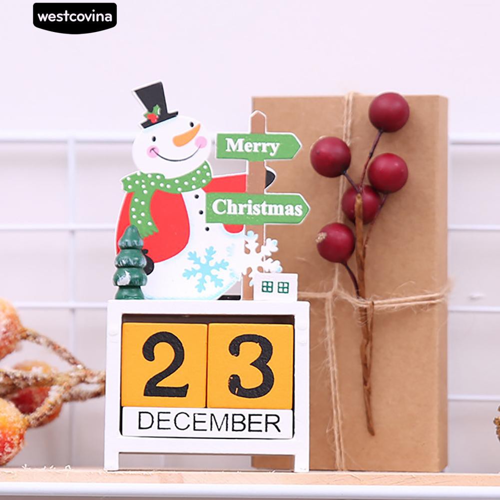 Lịch Gỗ Hình Ông Già Noel / Người Tuyết / Nai Sừng Tấm Trang Trí Giáng Sinh