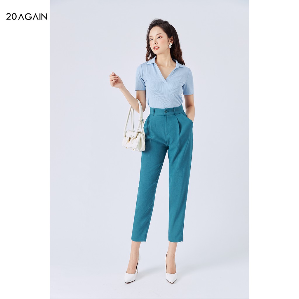Quần baggy nữ cạp rời 20AGAIN phong cách công sở, tôn dáng QAA1929