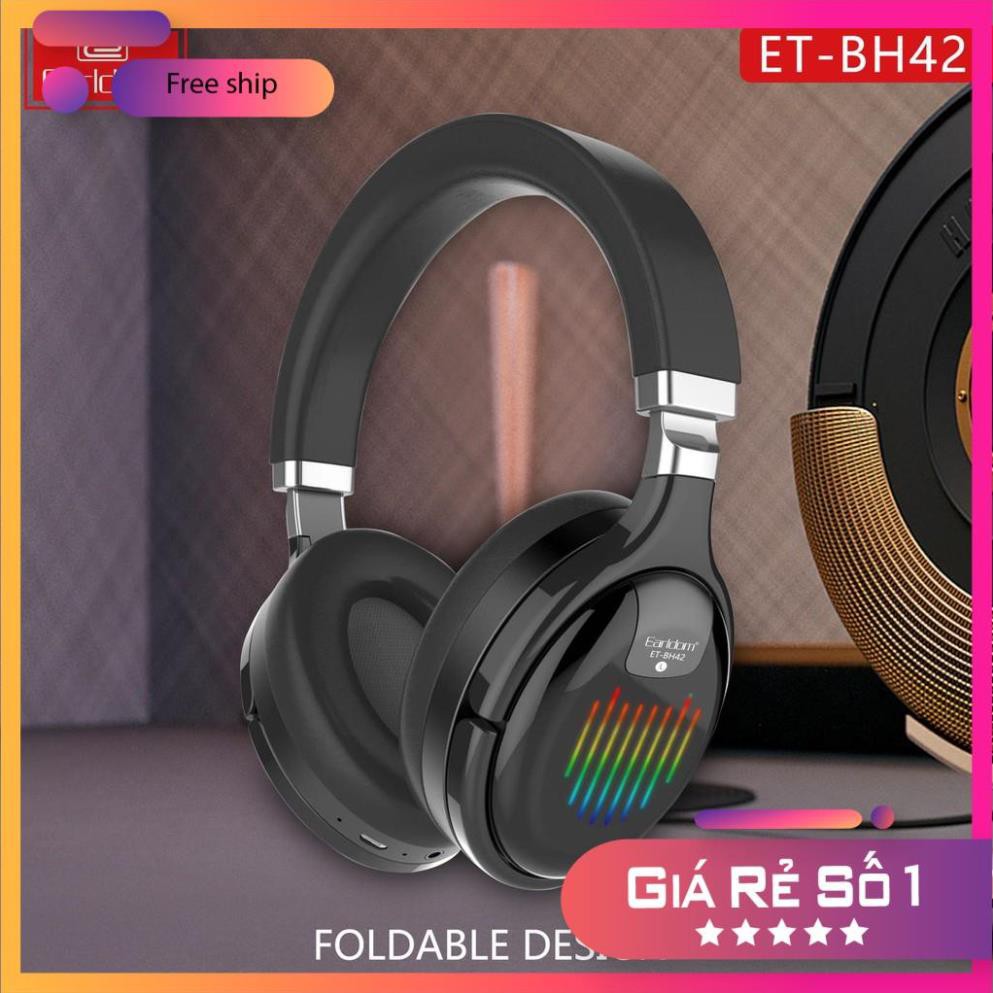 Tai Nghe Bluetooth Chụp Tai  EARLDOM ET-BH42  Âm Bass Ấn Tượng, Có Chiều Sâu, Đèn LED Cảm Ứng Theo Nhạc