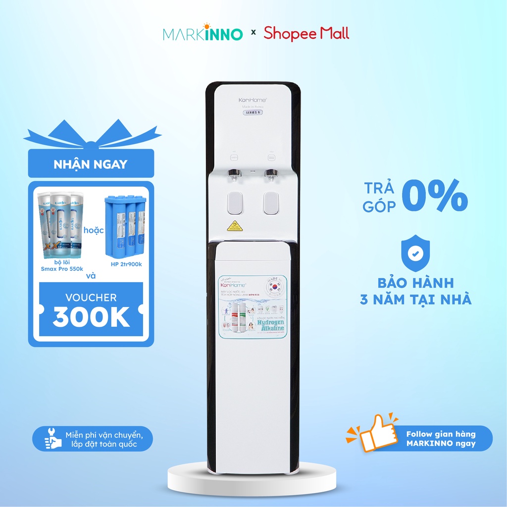 Máy lọc và làm nóng lạnh nước KORIHOME WPK-928 hệ thống 7 lõi vô trùng công nghệ eco tiết kiệm điện