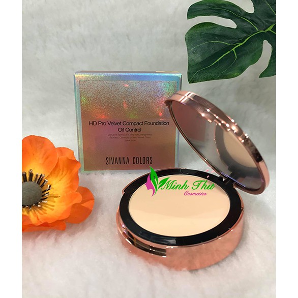 Phấn phủ kiềm dầu Sivanna HD Pro Velvet Compact Foundation Oil Control HF2015