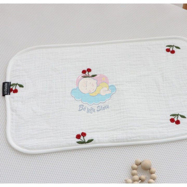 Gối sơ sinh, gối lót đầu, gối thấp cho bé giúp thấm mồ hôi, thoáng đầu