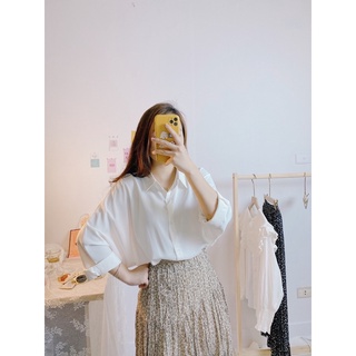 Áo so mi chất thô lụa Hàn Quốc không nhăn dáng rộng form cánh dơi