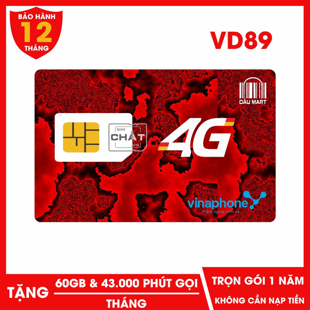 SIM 4G Vinaphone VD89 Miễn Phí DATA Và Nghe Gọi 1 Năm Không Cần Nạp Tiền