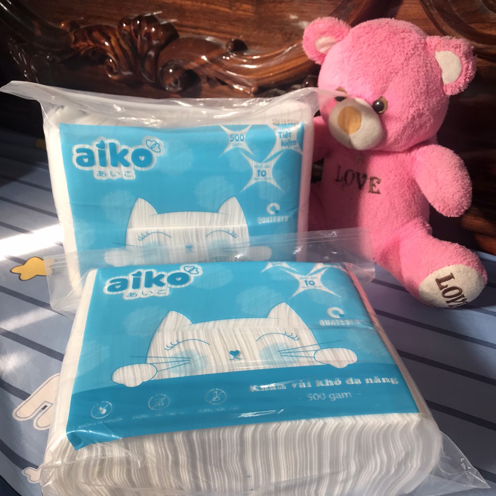 Combo 2 gói khăn vải khô đa năng Aiko 500g