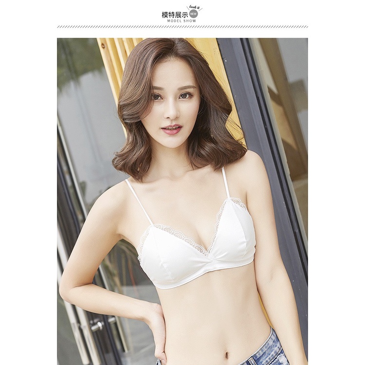 Áo Bra satin phi bóng viền ren sexy 265