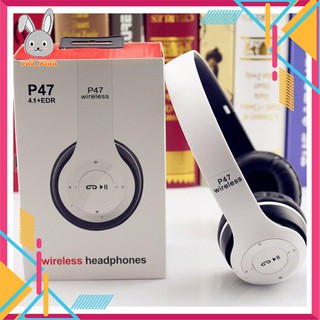 Tai Nghe Chụp Tai, Tai Nghe Bluetooth P47 - Có Khe Cắm Thẻ Nhớ - Âm Thanh Đỉnh Cao