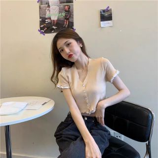 Áo croptop len 2 lớp Ulzang
