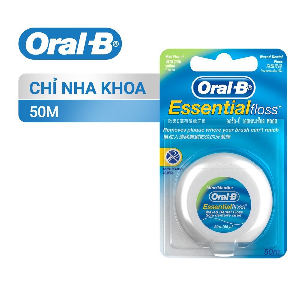 Chỉ Nha Khoa Oral-B Essential Floss 50m Nhập Khẩu Mỹ - Chăm Sóc Răng Miệng - Thiết Bị Y Tế Huyền Trang