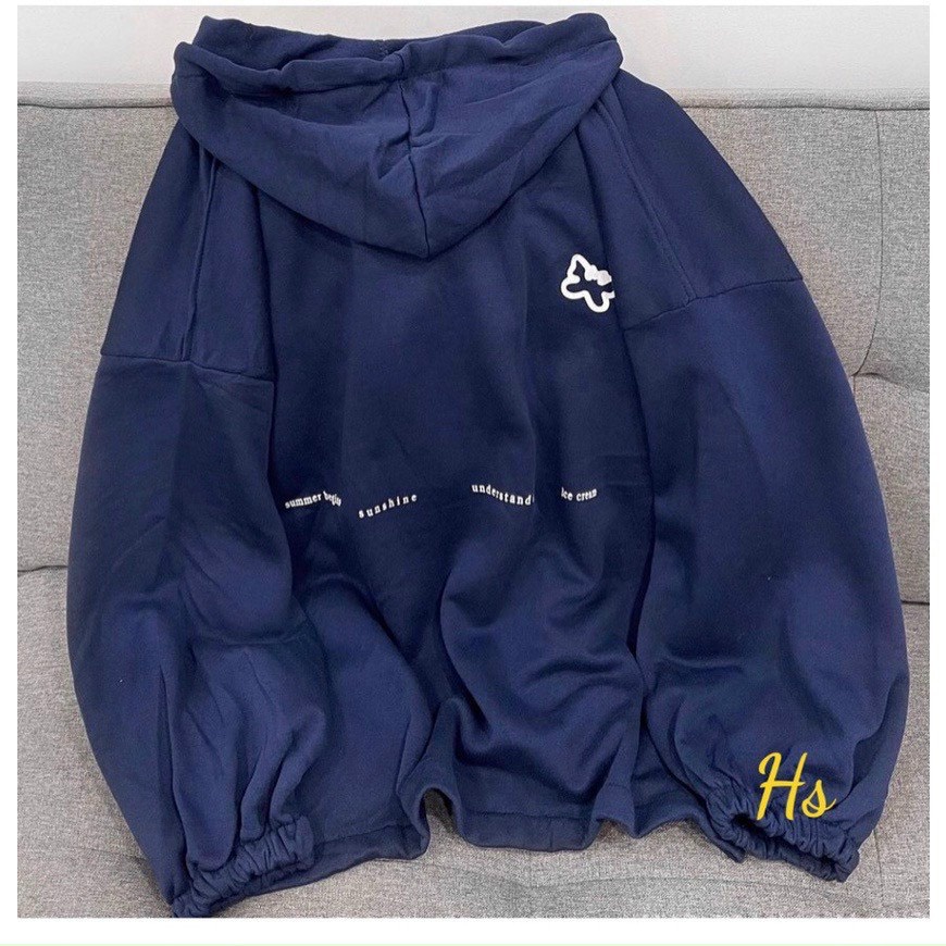 Áo Khoác Nỉ Hoodie Dây Kéo Unisex Nam Nữ Chất Nỉ Ngoại In Logo Tay Phồng Cánh Dơi Cực Dễ Thương Thời Trang Hàn Quốc - TP