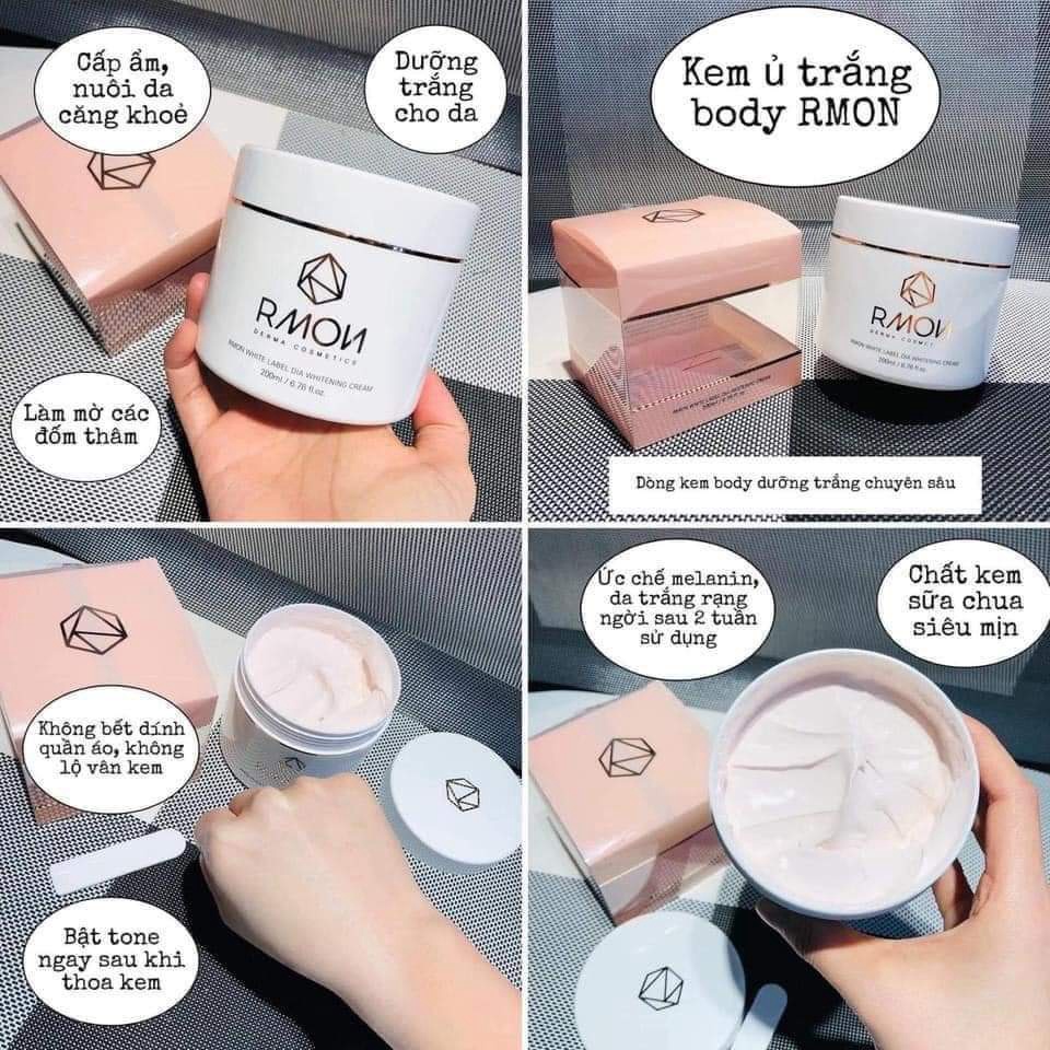 Kem dưỡng trắng da body tế bào gốc RMON 200ml Hàn Quốc | Rmon White Label Dia Whitening Cream