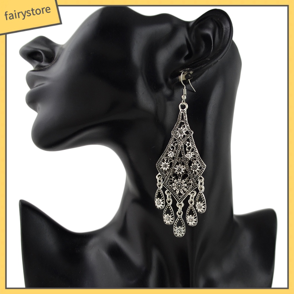 Bông tai nữ trang dáng dài tạo hình độc đáo