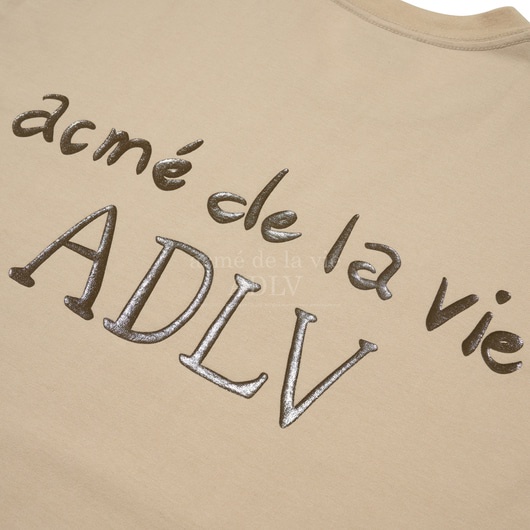 Áo ADLV Basic Authentic | Glossy Basic Logo Sleeve T Shirt Beige