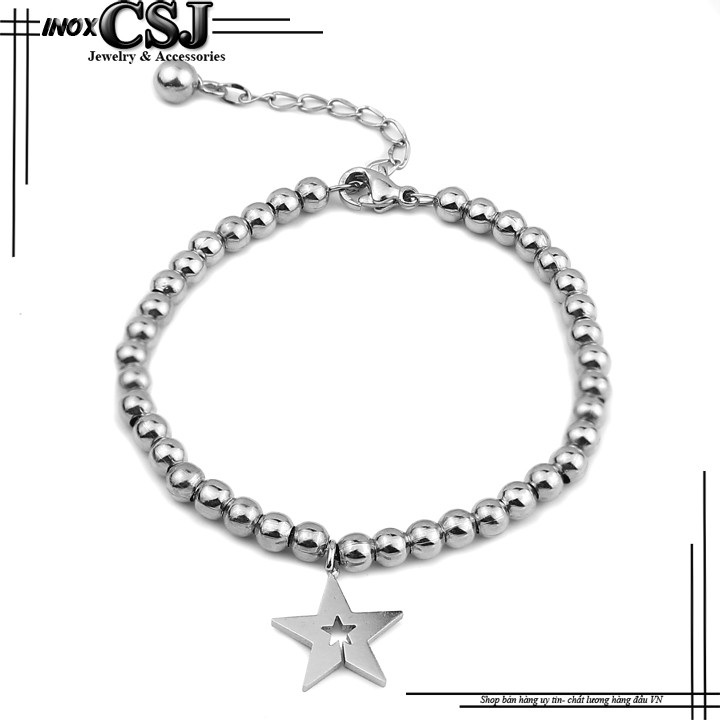 Lắc tay bi tròn gắn ngôi sao xinh xắn
