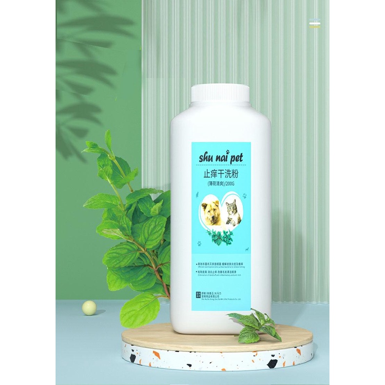 Phấn tắm khô chó mèo - phấn tắm khô Shu Nai Pet