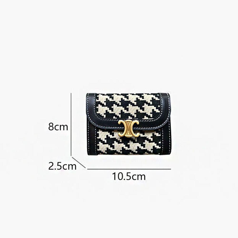 ELEGANT Ví Da Cầm Tay Dạng Gập In Họa Tiết Vintage Cho Nữ