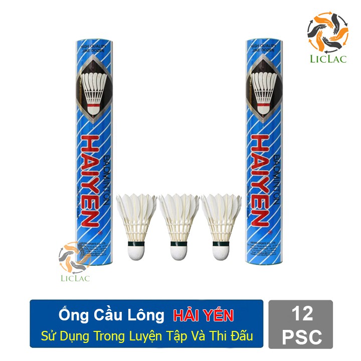 Ống cầu lông Hải Yến 12 quả ( Loại Xuất Khẩu ) sử dụng trong Luyện Tập và Thi Đấu đạt chuẩn Quốc Tế - LICLAC