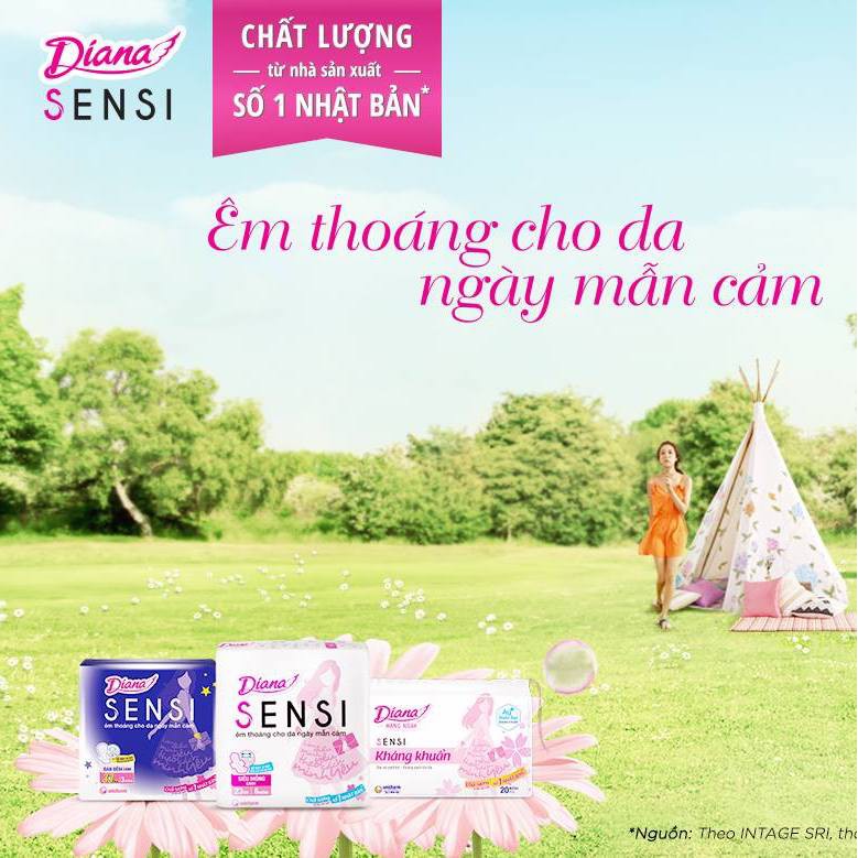 BVS Diana Sensi - Băng Vệ Sinh Diana Sensi Hàng Ngày Kháng Khuẩn 40 Miếng/Gói