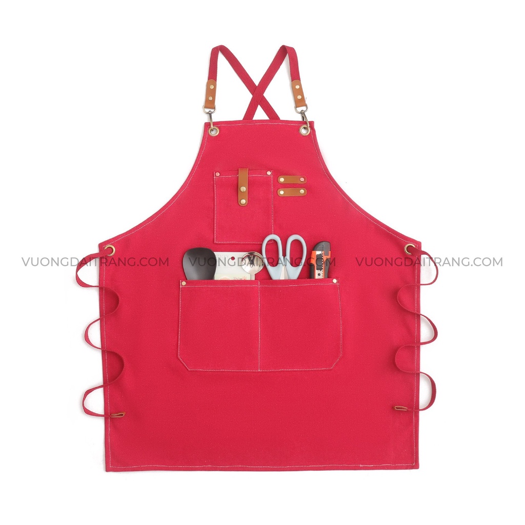 Tạp dề Canvas có thể điều chỉnh dây đeo, cho nhân viên spa, pha chế