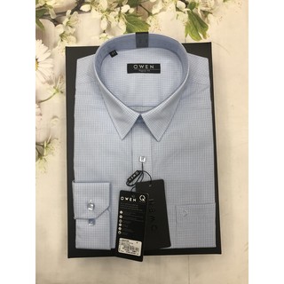 (OWEN SALE) ÁO SƠ MI OWEN AR20632DT  KẺ CARO XANH ĐẬM ,TRẮNG DOBBY TRẮNG, MẪU MỚI 2020