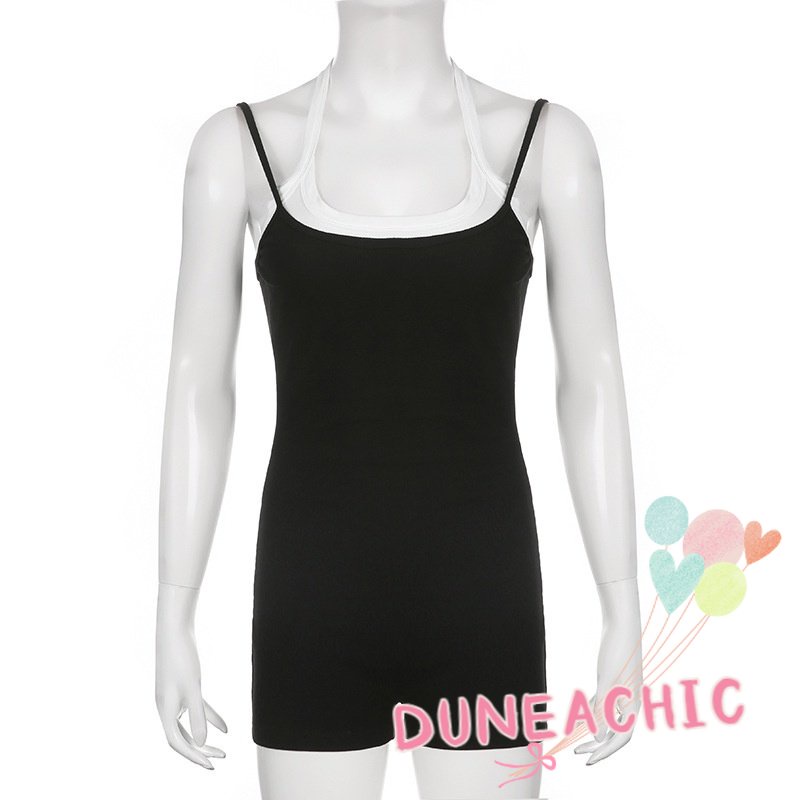 DUNEA Áo Liền Quần Hai Dây Hở Lưng Thời Trang Cho Nữ