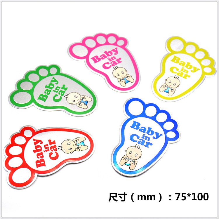 Tem Dán/ Decal Sticker Baby in Car/ Mama In Car Dán Ô Tô/ Xe Hơi Để Cảnh Báo, Chất Liệu Nhôm Dập Nổi [Hàng Loại Tốt]