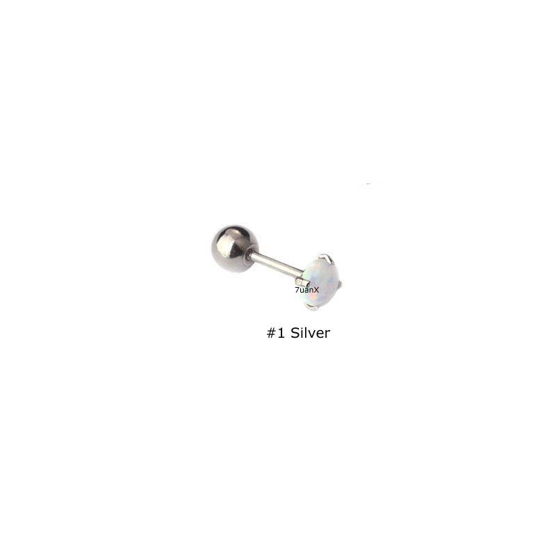 Khuyên đeo vành tai bằng thép không gỉ với đầu gắn dạng bi 20 Gauge