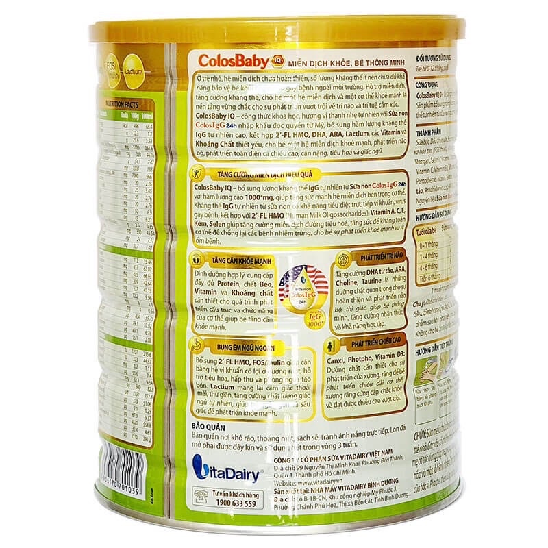 SỮA COLOSBABY BIO 0+,1+,2+ LOẠI 800gr [DATE 2025]