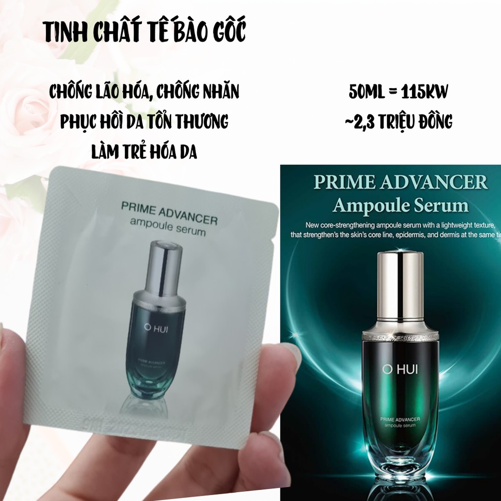 Tinh chất  Ohui xanh chống lão hóa tế bào gốc Prime advancer ampoule serum 1ml