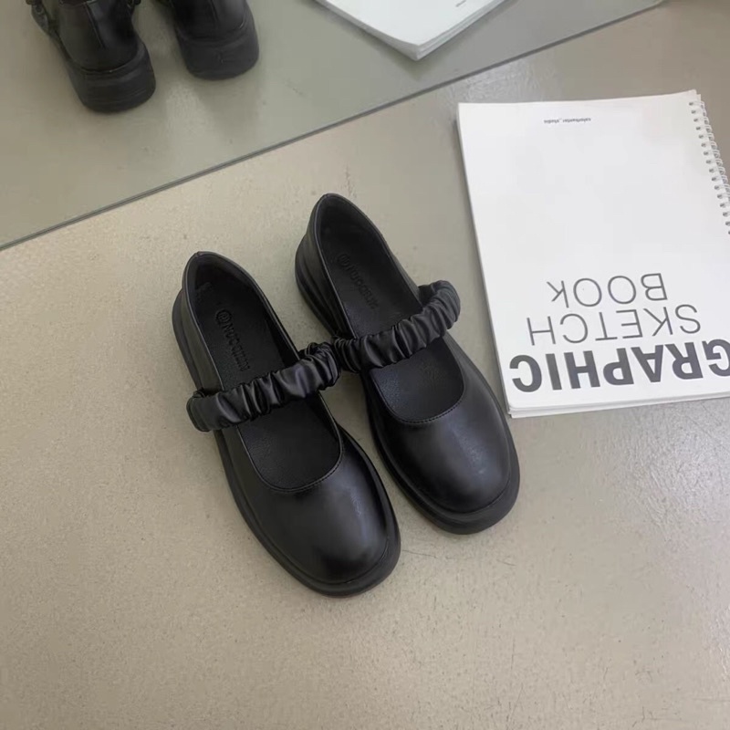 Giày búp bê quai chun nhún chất da